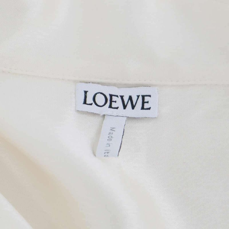 Loewe Anagram Pocket Satin Shirt Ivory 34