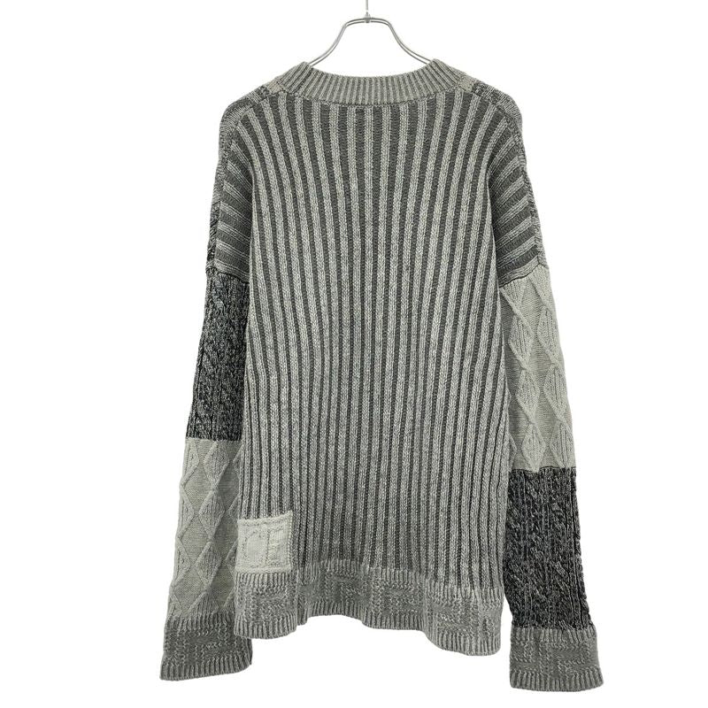 Versace Signature Patchwork Knit Sweater Gray 56