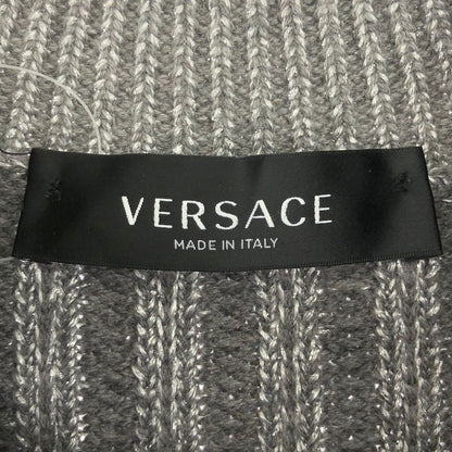 Versace Signature Patchwork Knit Sweater Gray 56