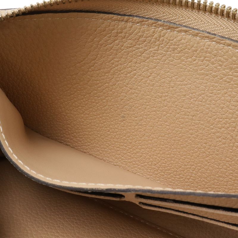 Louis Vuitton Monogram Empreinte Portefeuille Clemence Zip Around Wallet Dune