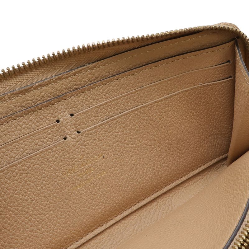 Louis Vuitton Monogram Empreinte Portefeuille Clemence Zip Around Wallet Dune