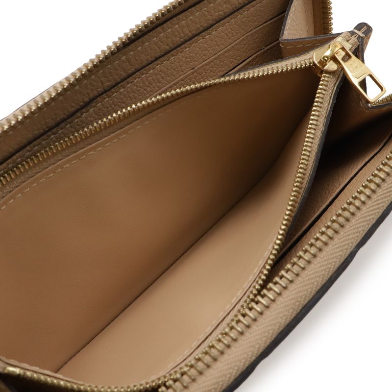 Louis Vuitton Monogram Empreinte Portefeuille Clemence Zip Around Wallet Dune