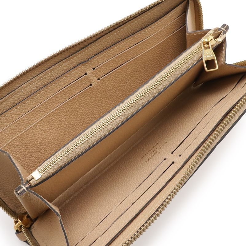 Louis Vuitton Monogram Empreinte Portefeuille Clemence Zip Around Wallet Dune