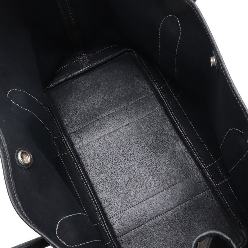 Hermes Garden Party PM Tote Toile Officier Canvas Black Silver