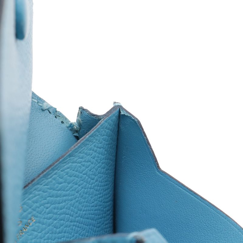Hermes Bearn Mini Card Case Business Holder Mini Wallet Coin Purse Veau Epsom