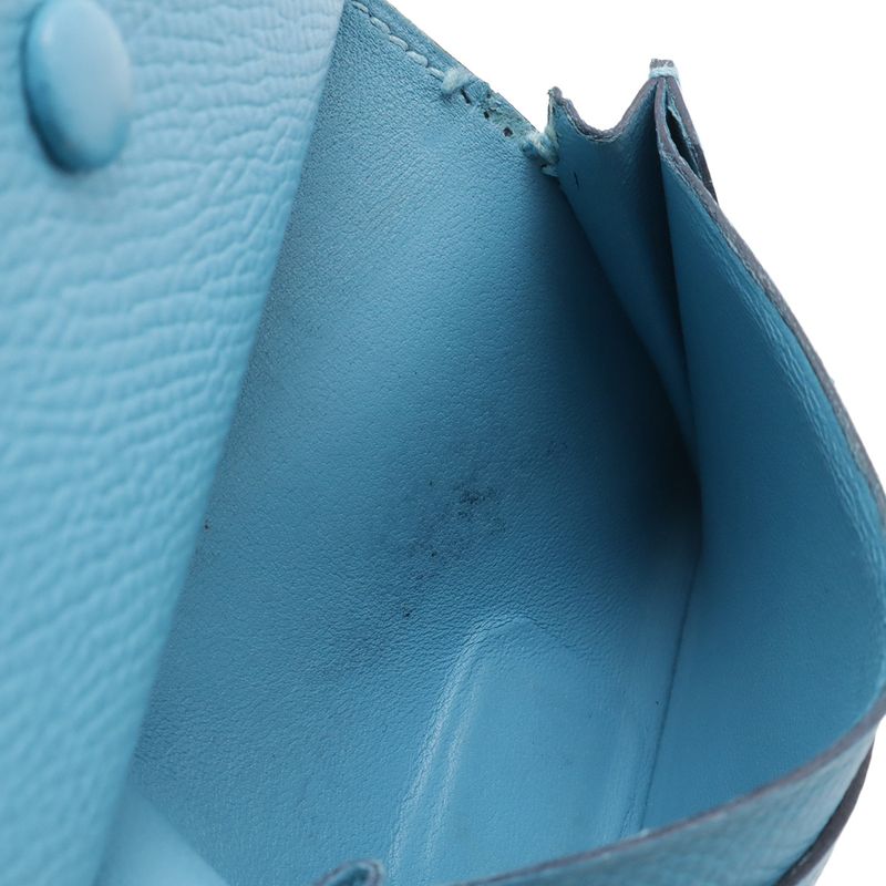 Hermes Bearn Mini Card Case Business Holder Mini Wallet Coin Purse Veau Epsom