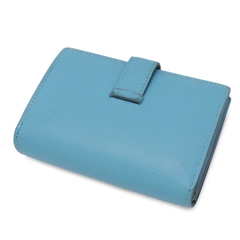 Hermes Bearn Mini Card Case Business Holder Mini Wallet Coin Purse Veau Epsom