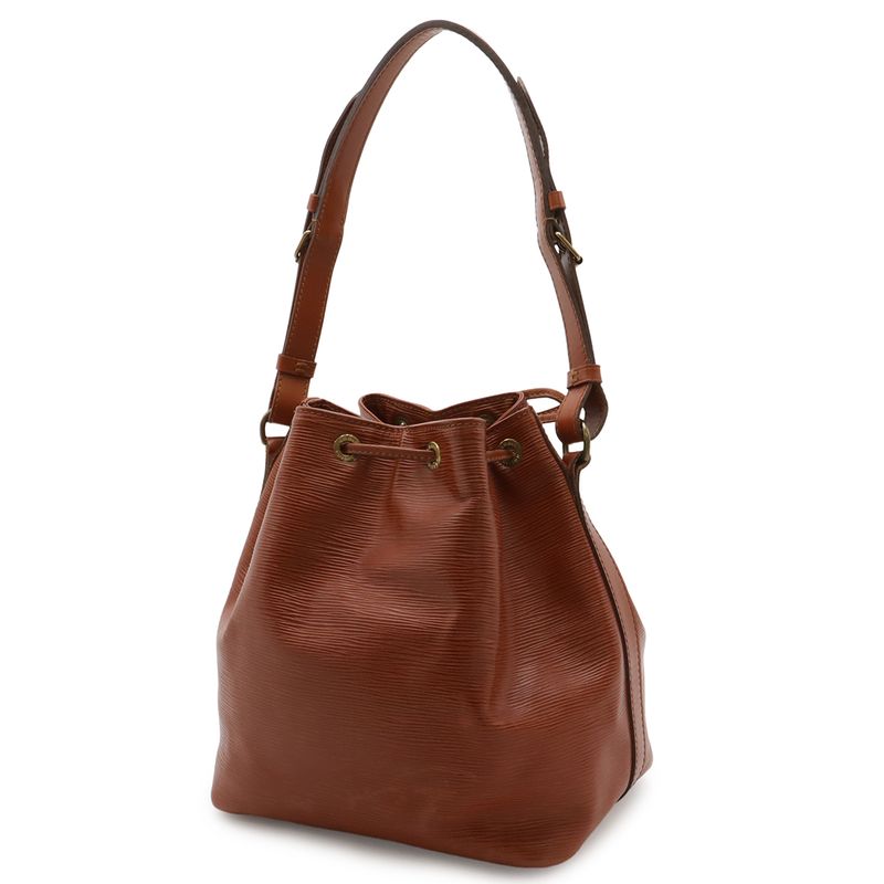 Louis Vuitton Epi Petit Noe Drawstring Shoulder Bag Semi Kenya Brown