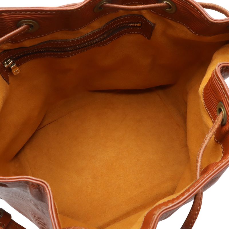 Louis Vuitton Epi Petit Noe Drawstring Shoulder Bag Semi Kenya Brown