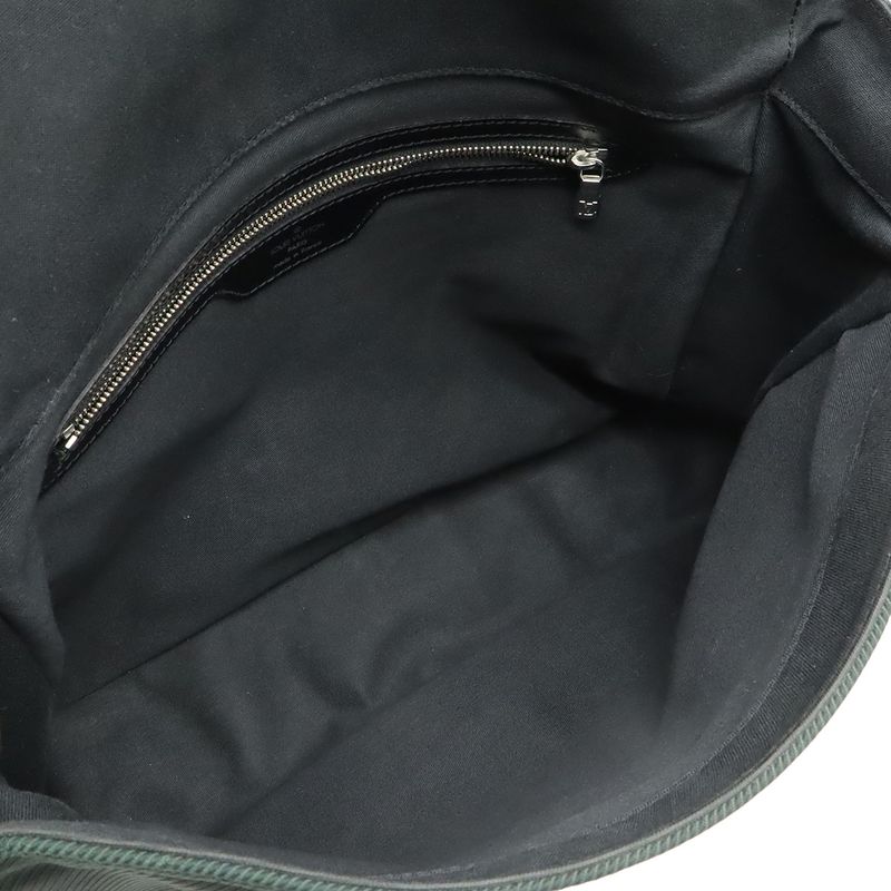 Louis Vuitton Taiga Shoulder Bag Leather Canvas Ardoise Black