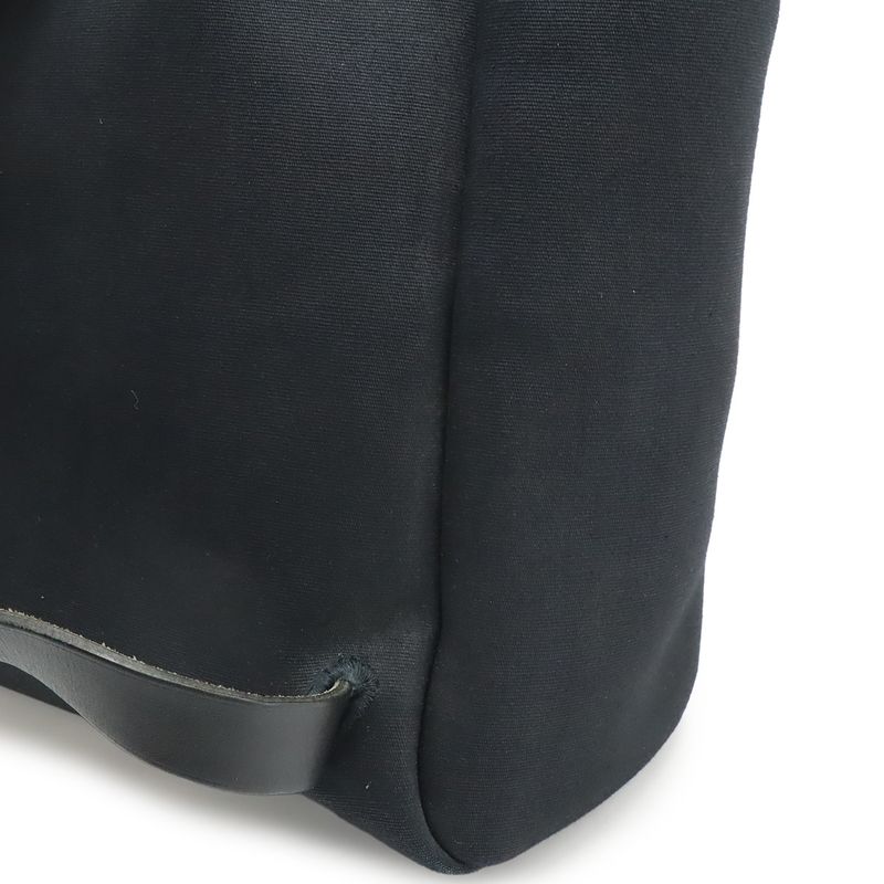 Hermes Herbag a Dos PM Backpack 2-Way Handbag Toile Officier Leather Black