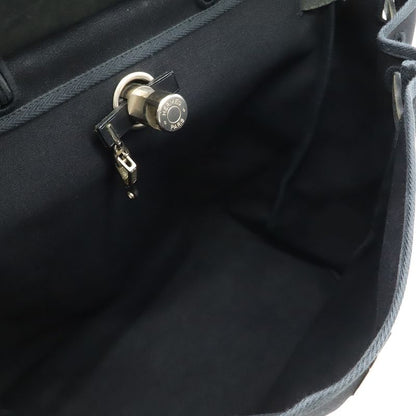 Hermes Herbag GM 2-Way Shoulder Bag Crossbody Toile Officier Leather Black