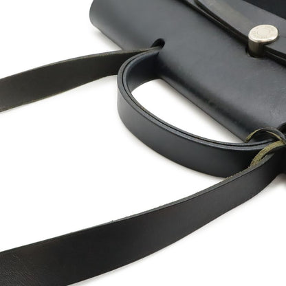 Hermes Herbag GM 2-Way Shoulder Bag Crossbody Toile Officier Leather Black