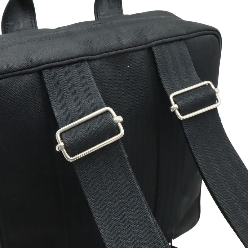 Hermes Acapulco Sac a Dos Backpack 2-Way Tote Toilet Blanc Leather Black Silver