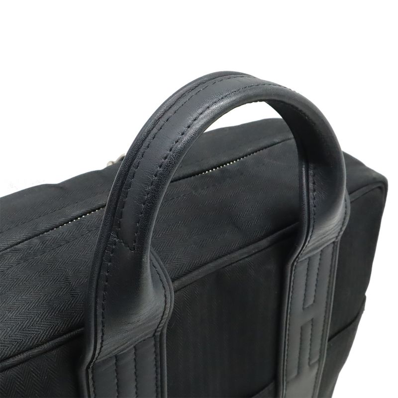 Hermes Acapulco Sac a Dos Backpack 2-Way Tote Toilet Blanc Leather Black Silver