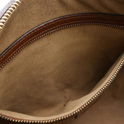 Gucci GG Supreme Mini Boston Bag 2-Way Leather Beige Brown Tea Gold