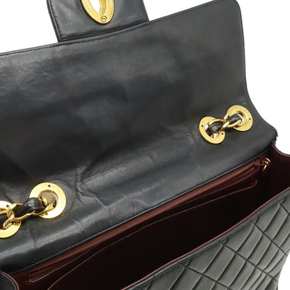 Chanel Quilted 30 Big CC Logo Chain Shoulder Bag Leather Black Gold