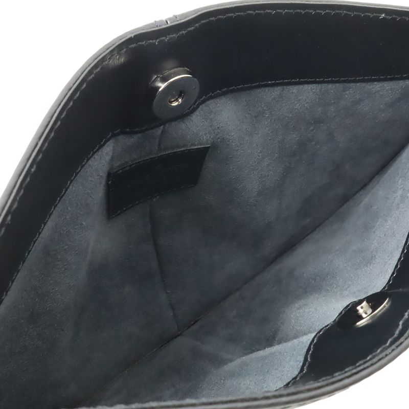 Louis Vuitton Epi Pochette Demi Lune Shoulder Bag Pouch Leather Noir Black