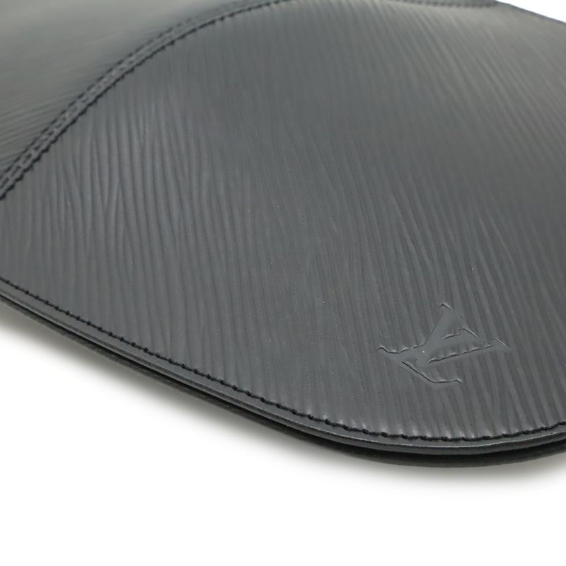 Louis Vuitton Epi Pochette Demi Lune Shoulder Bag Pouch Leather Noir Black