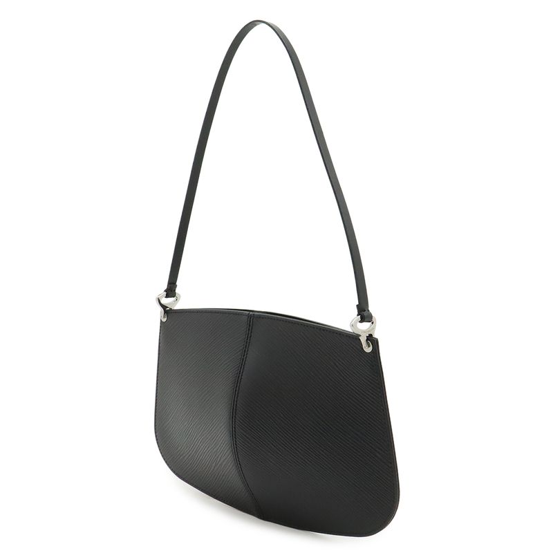 Louis Vuitton Epi Pochette Demi Lune Shoulder Bag Pouch Leather Noir Black