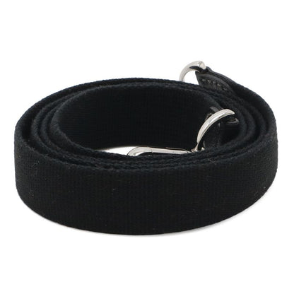 Hermes Shoulder Strap for Garden Party Canvas Leather Black Silver