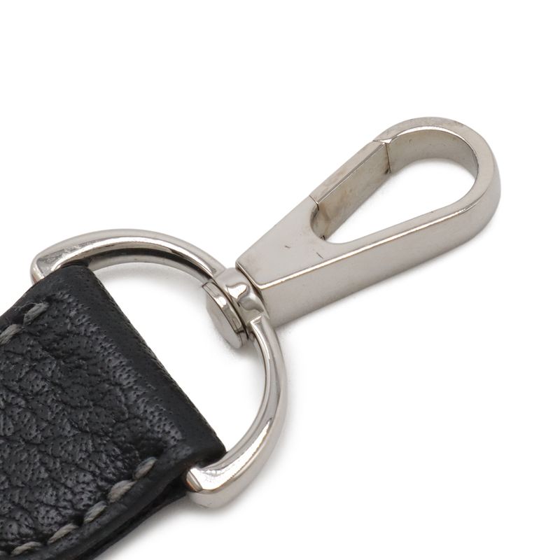 Hermes Shoulder Strap for Garden Party Canvas Leather Black Silver