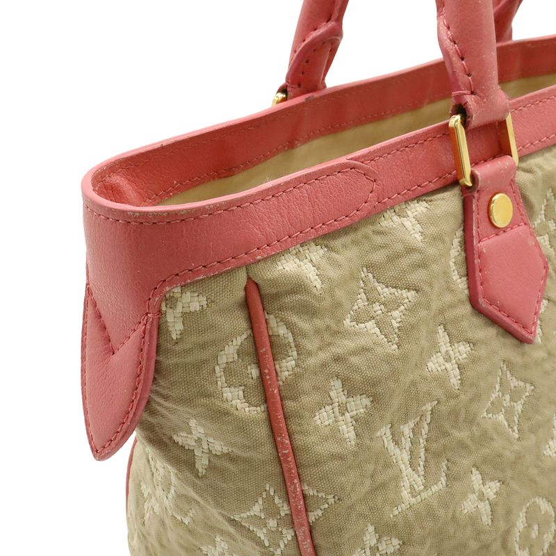 Louis Vuitton Monogram Sabia Caba MM Tote Beige Rose Pink Gold