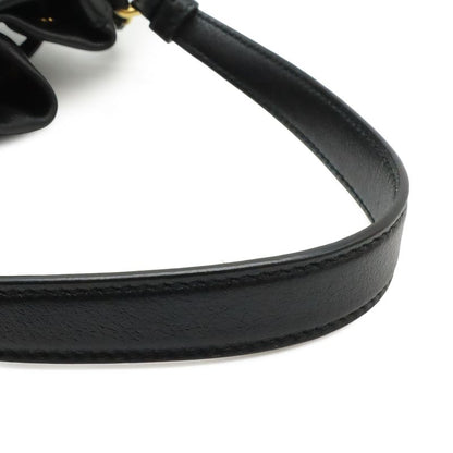 Prada Bucket Bag Drawstring 2-Way Leather Nero Black Gold