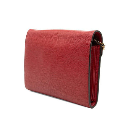 Gucci GG Marmont Crossbody Chain Shoulder Bag Logo Red Leather