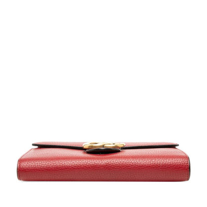 Gucci GG Marmont Crossbody Chain Shoulder Bag Logo Red Leather