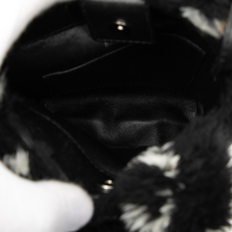 Balenciaga Everyday 2-Way Shoulder Bag Black Faux Fur Leather