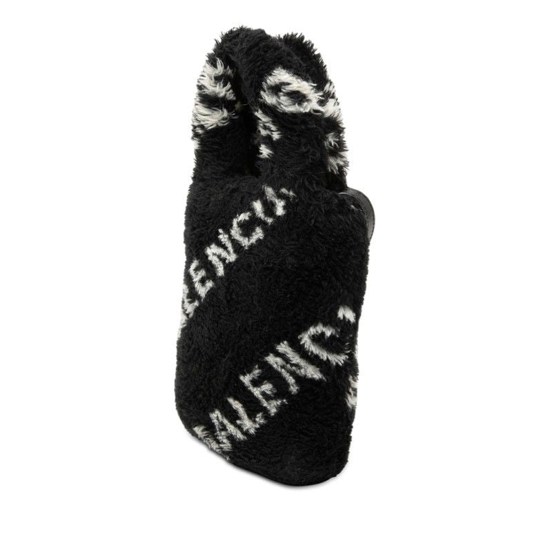 Balenciaga Everyday 2-Way Shoulder Bag Black Faux Fur Leather
