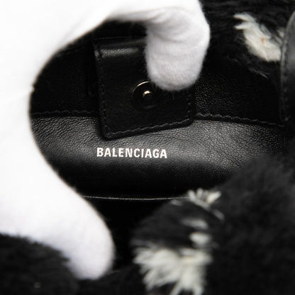 Balenciaga Everyday 2-Way Shoulder Bag Black Faux Fur Leather