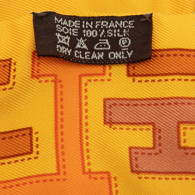 Hermes Twilly Yellow Multicolor Silk Scarf