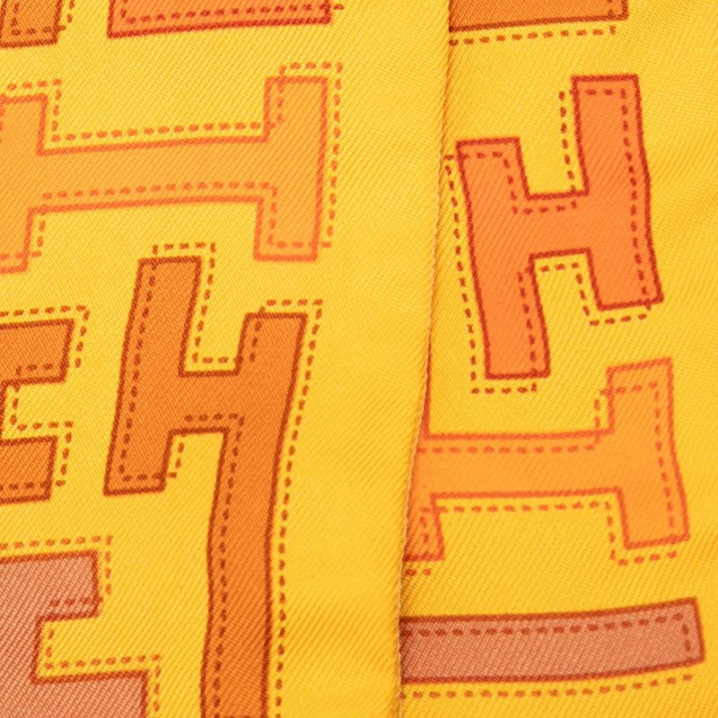 Hermes Twilly Yellow Multicolor Silk Scarf