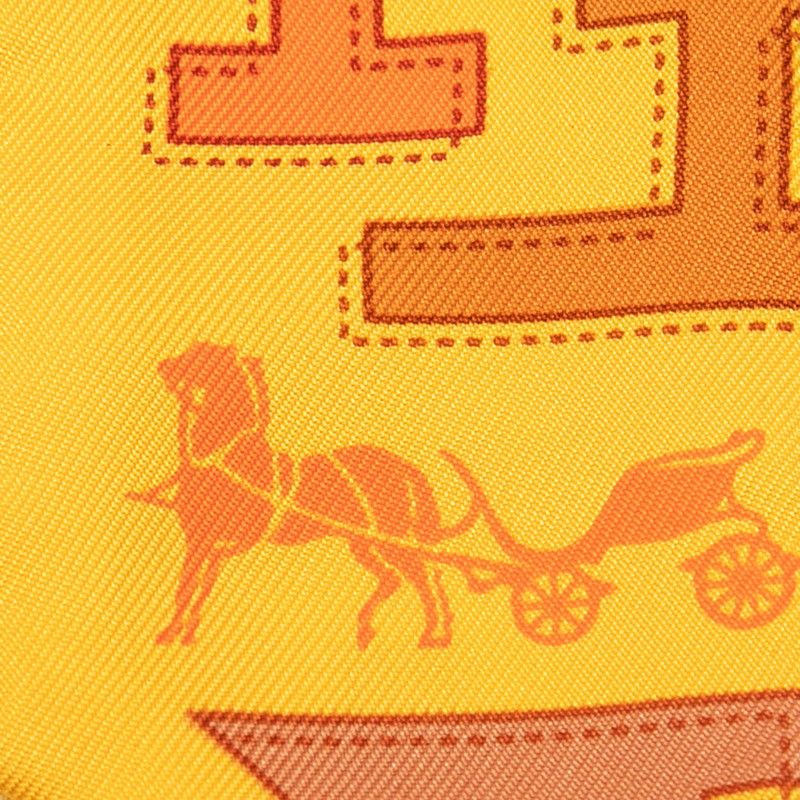 Hermes Twilly Yellow Multicolor Silk Scarf