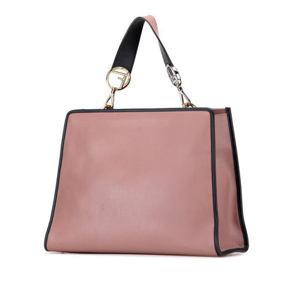 Fendi Run Away 2-Way Shoulder Bag Dusty Pink Black Leather