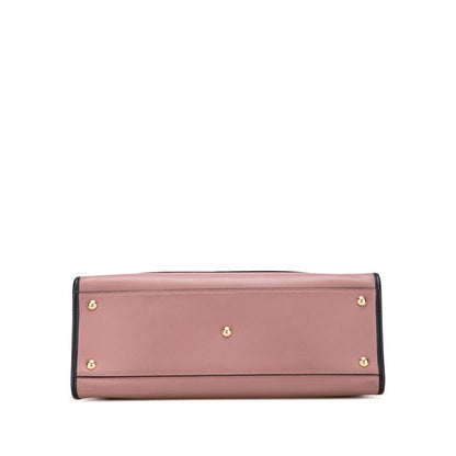 Fendi Run Away 2-Way Shoulder Bag Dusty Pink Black Leather