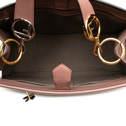Fendi Run Away 2-Way Shoulder Bag Dusty Pink Black Leather