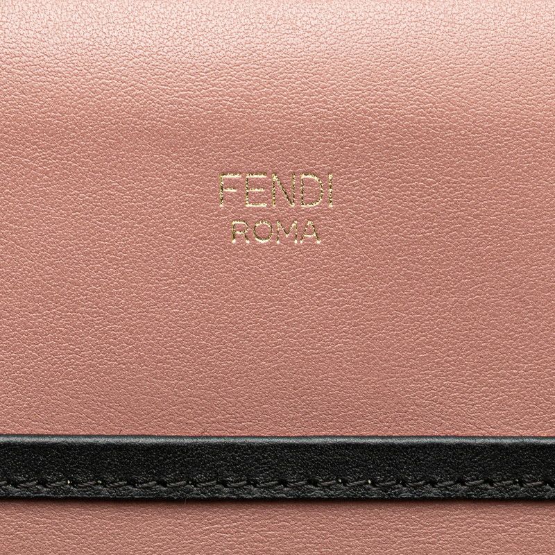 Fendi Run Away 2-Way Shoulder Bag Dusty Pink Black Leather