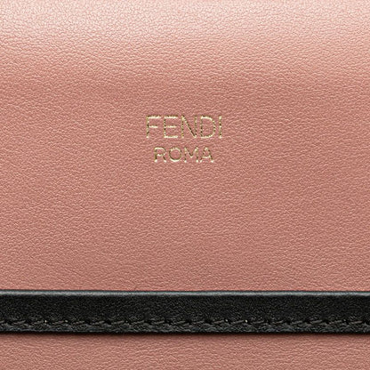 Fendi Run Away 2-Way Shoulder Bag Dusty Pink Black Leather