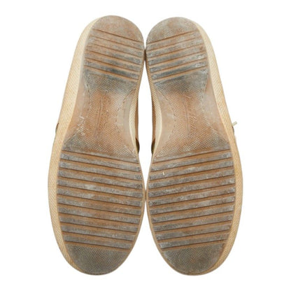 Louis Vuitton Monogram Sneakers 35.5 Beige Green Canvas Leather