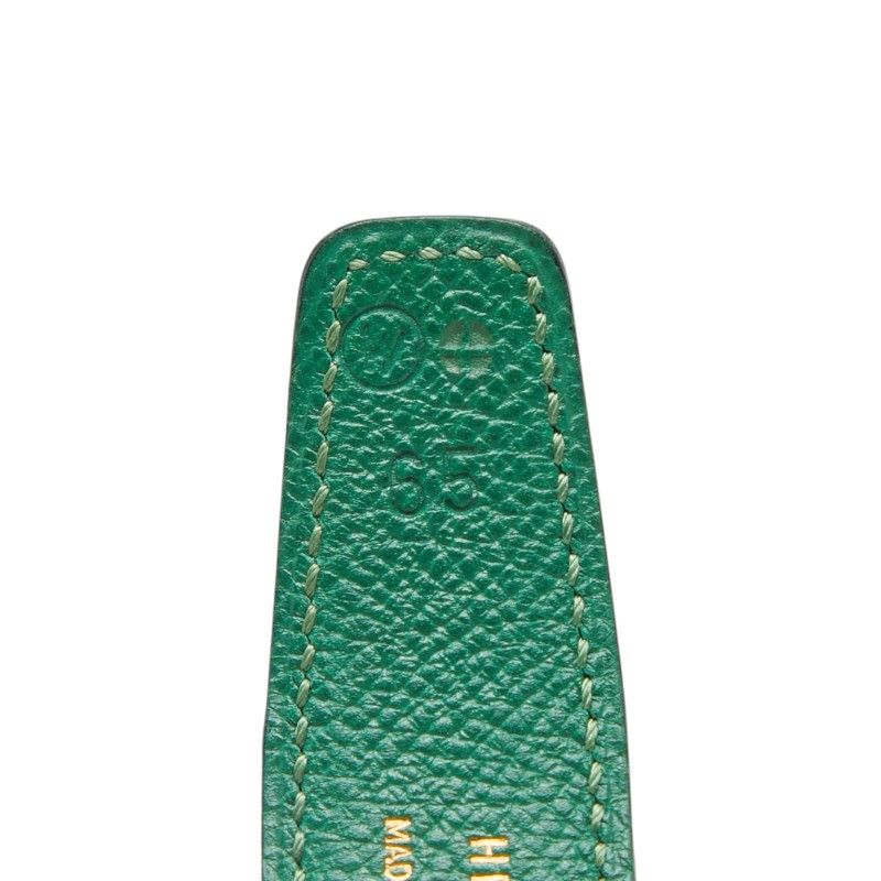 Hermes Constance Buckle Logo Reversible Belt 65 Red Green Gold Leather