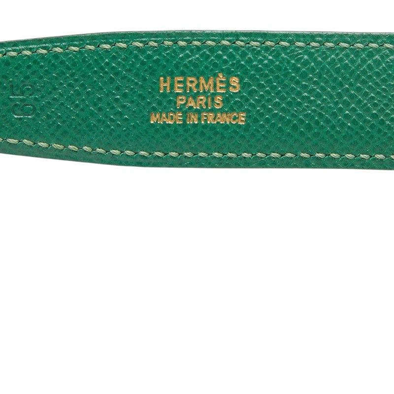 Hermes Constance Buckle Logo Reversible Belt 65 Red Green Gold Leather