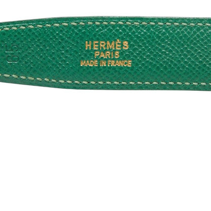 Hermes Constance Buckle Logo Reversible Belt 65 Red Green Gold Leather