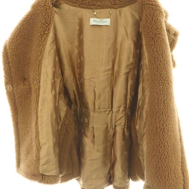 Max Mara Silver Tag New Above Teddy Bear Cape Coat ML Brown