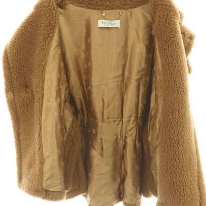 Max Mara Silver Tag New Above Teddy Bear Cape Coat ML Brown