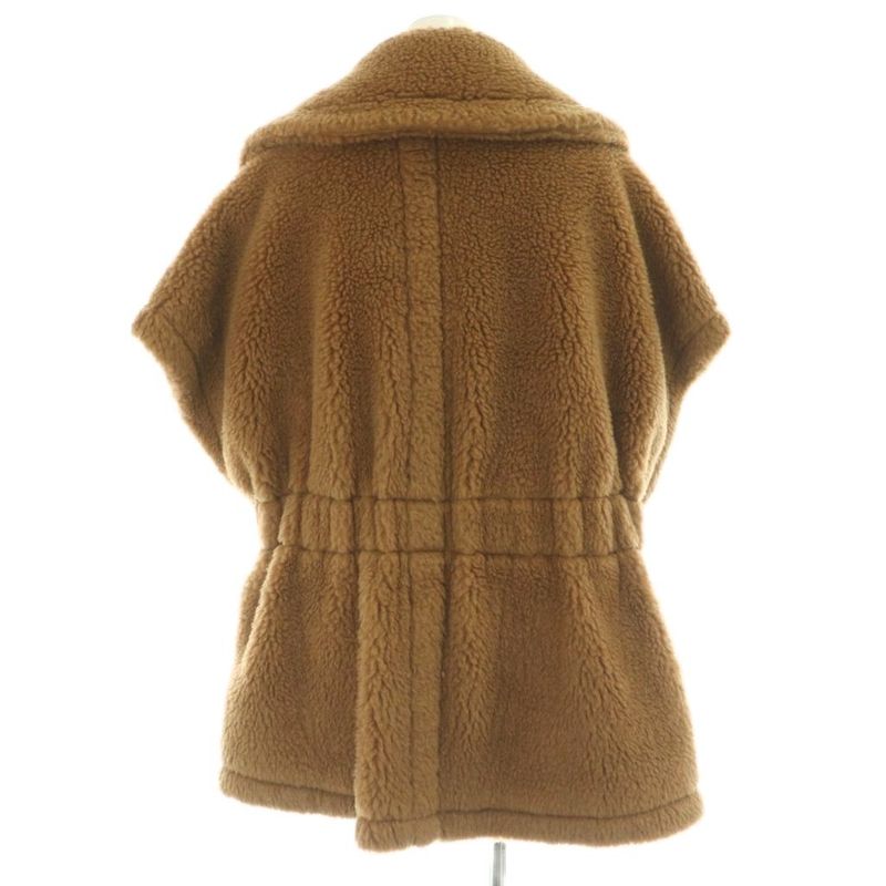 Max Mara Silver Tag New Above Teddy Bear Cape Coat ML Brown