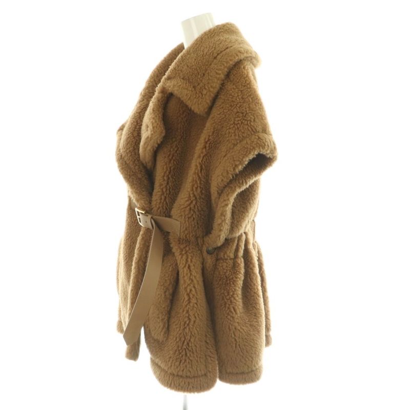 Max Mara Silver Tag New Above Teddy Bear Cape Coat ML Brown