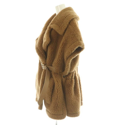 Max Mara Silver Tag New Above Teddy Bear Cape Coat ML Brown